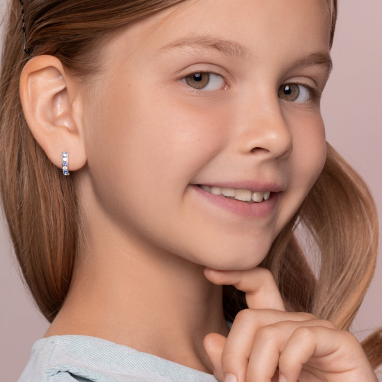 Серьги из серебра с фианитами