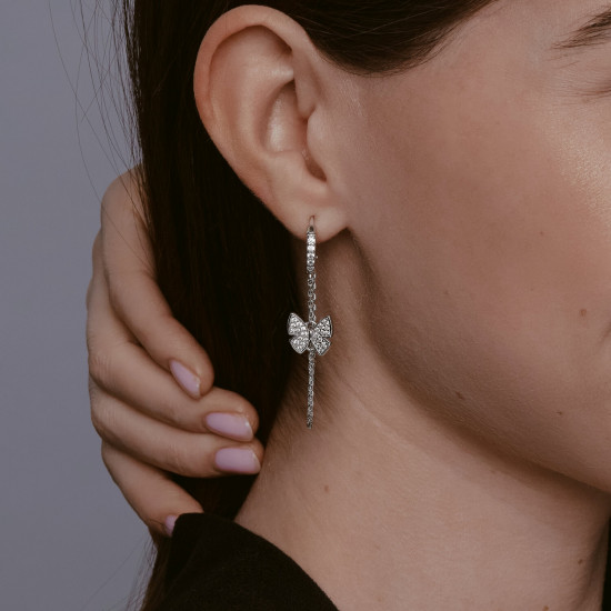 Серьги из серебра с фианитами
