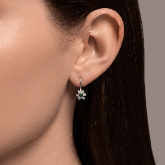 Серьги из серебра с фианитами