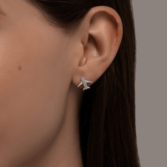 Серьги из серебра с фианитами
