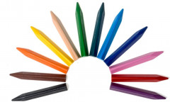 Мелки восковые (12 цветов), треугольные - Фото 2