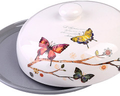 Блюдо для блинов с крышкой «Бабочки в саду» - Фото 2