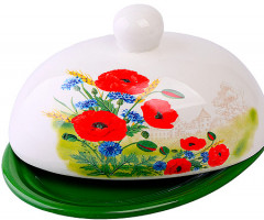 Масленка с крышкой «Цветущие маки» - Фото 1