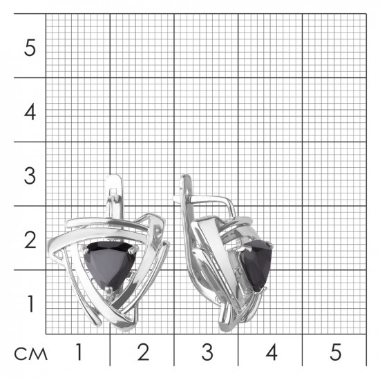 Серьги из серебра с фианитами