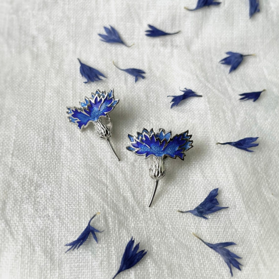 Серьги из серебра с эмалью