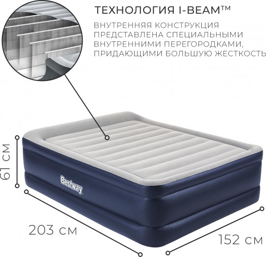 Кровать надувная со встроенным электронасосом