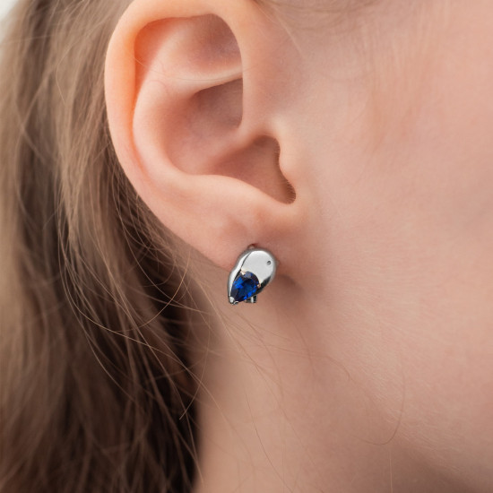 Серьги из серебра со шпинелью