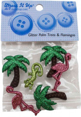 Набор пуговиц-фигурок «Блестящее фламинго» - Фото 1