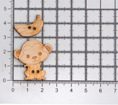 Набор пуговиц-фигурок «Мартышка и бананы» - Фото 2