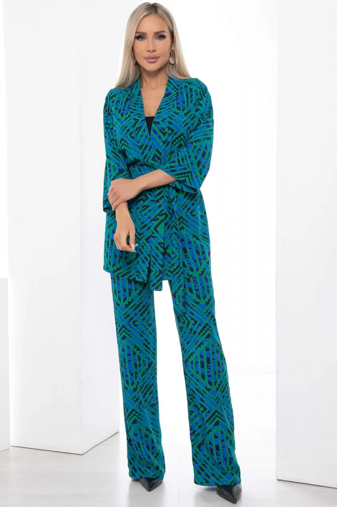 Костюм женский «Зарина», сине-зеленый, 44RU — LT Collection