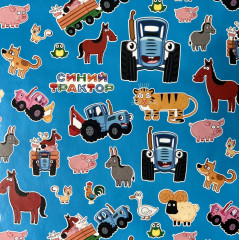 Бумага упаковочная «Синий трактор», синий - Фото 1