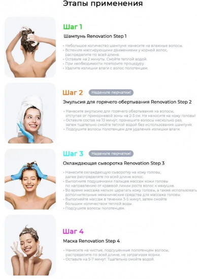 Эмульсия для волос для горячего обертывания «Renovation Step 2»