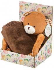 Плед с игрушкой «Мишка в клеточку» (100×75) - Фото 1