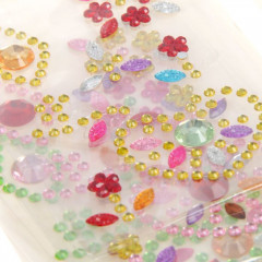 Наклейка стразовая «Сердечко и цветы», (набор из 3-х шт), в ассортименте - Фото 1