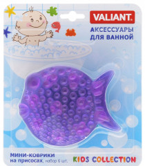 Мини-коврик для ванной «Рыбка» (6 шт), на присосах - Фото 2