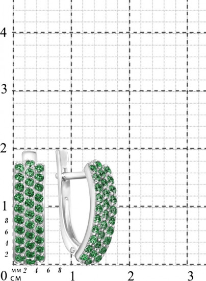 Серьги из серебра с фианитами