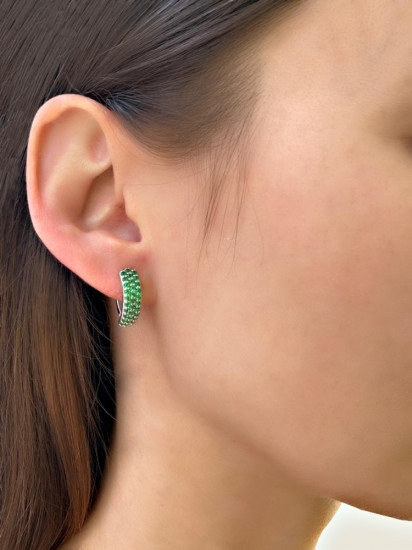 Серьги из серебра с фианитами
