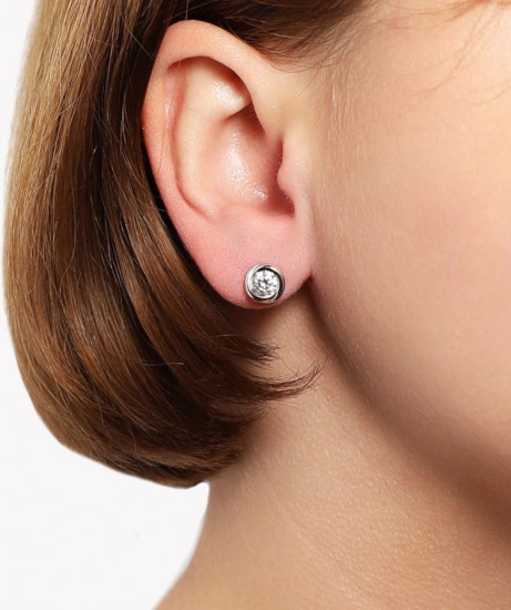 Серьги из серебра с фианитами