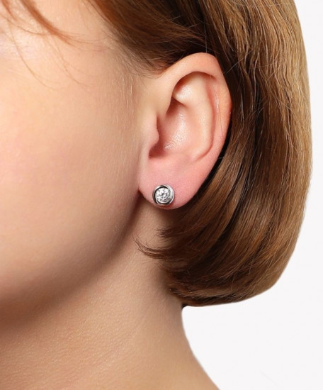 Серьги из серебра с фианитами