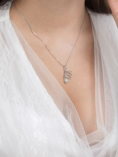 Серьги из серебра с фианитами