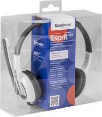 Наушники-гарнитура проводные Defender Esprit 055 (серый) - Фото 2