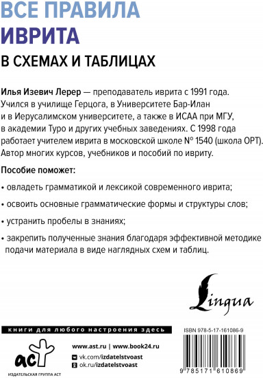 Все правила иврита в схемах и таблицах