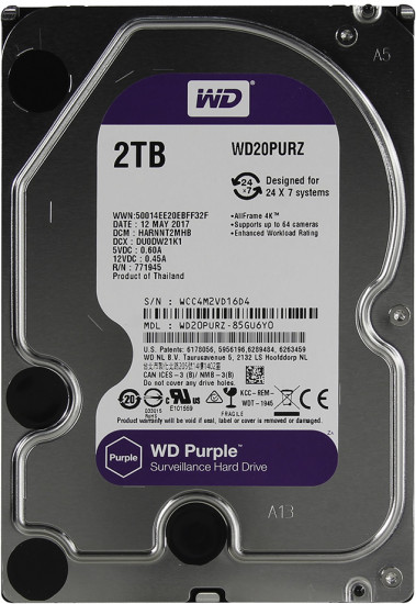 Жёсткий диск для видеонаблюдения WD20PURZ