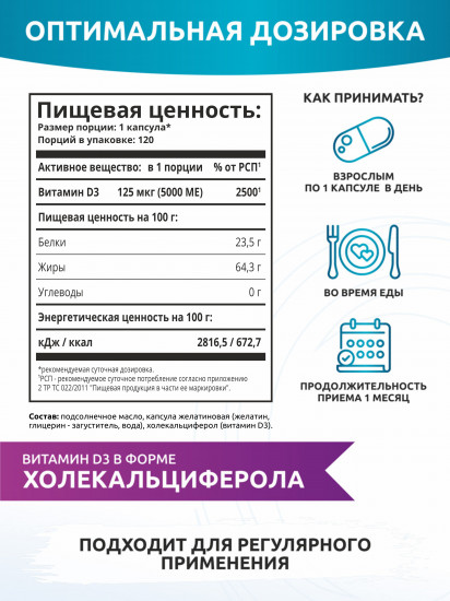 Витамин Д3 5000 ME