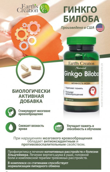 Капсулы «Гинкго Билоба №100»