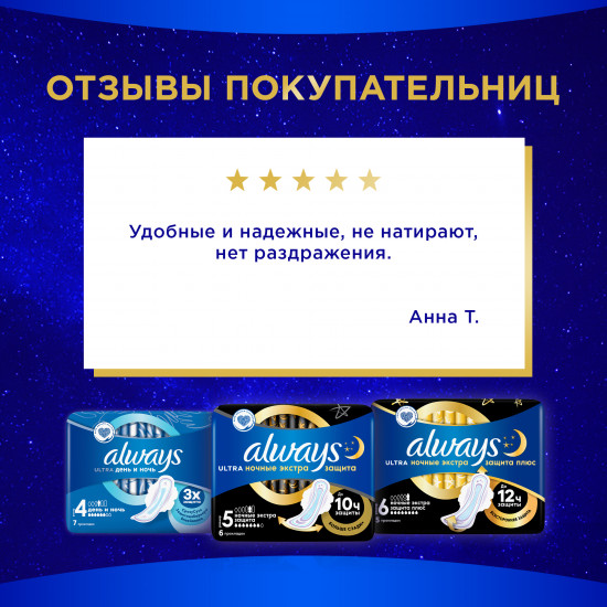 Прокладки женские гигиенические Night экстра защита Deo Single 7/6штащита», размер 5, 6 шт.