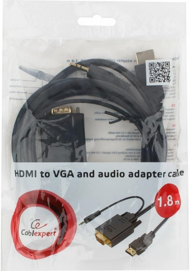 Кабель HDMI->VGA Cablexpert A-HDMI-VGA-03-6