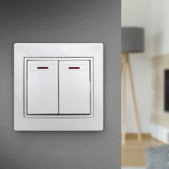 Выключатель двухклавишный с подсветкой - Фото 3