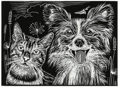 Гравюра «Кошка и собака» - Фото 2