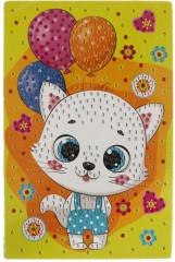 Мозаика алмазная «Котик с шариками» - Фото 1