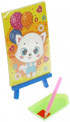 Мозаика алмазная «Котик с шариками» - Фото 2