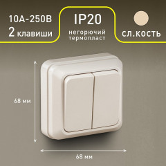 Выключатель двухклавишный - Фото 1