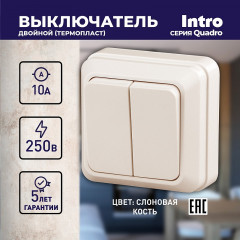 Выключатель двухклавишный - Фото 3