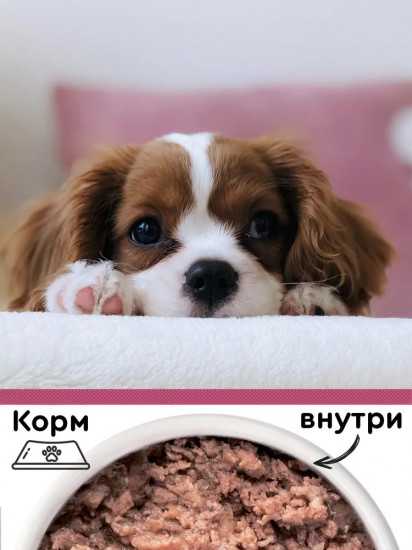 Корм консервированный для щенков с перепелкой