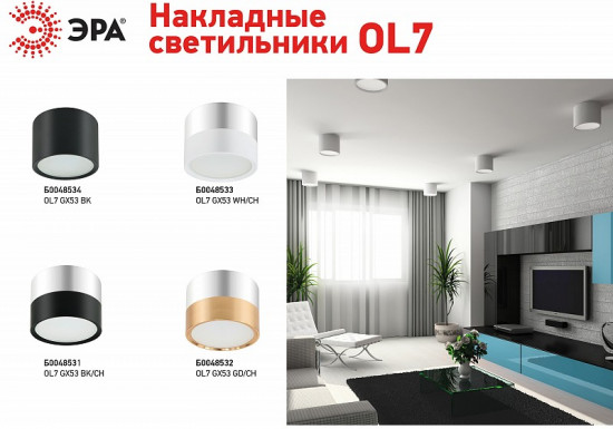 Светильник накладной OL7 GX53 BK/CH
