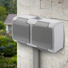 Розетка двойная с заземлением - Фото 1