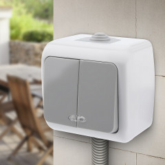 Выключатель двухклавишный с подсветкой - Фото 1