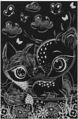 Гравюра «Оленёнок и лисёнок» - Фото 2