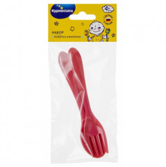 Набор приборов: ложечка и вилочка с закругленными кончиками - Фото 4