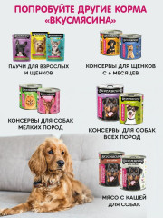 Пауч для собак «Кусочки с индейкой и языком в соусе» - Фото 3