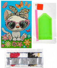 Мозаика-открытка алмазная «Кошечка» - Фото 1