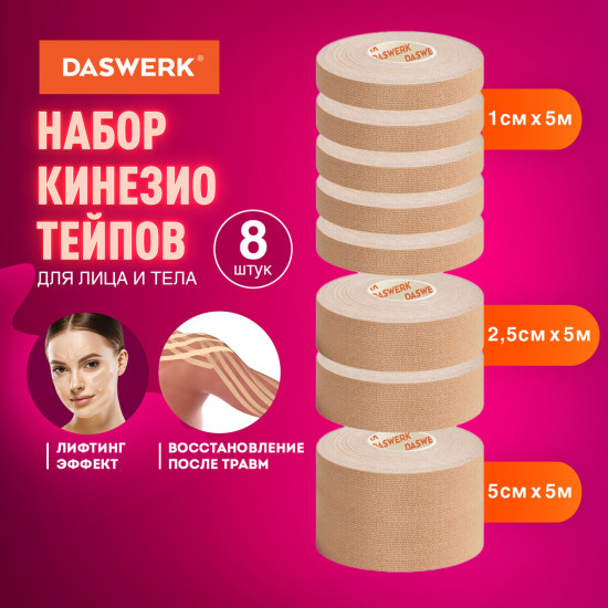 Набор кинезио-тейпов для лица и тела