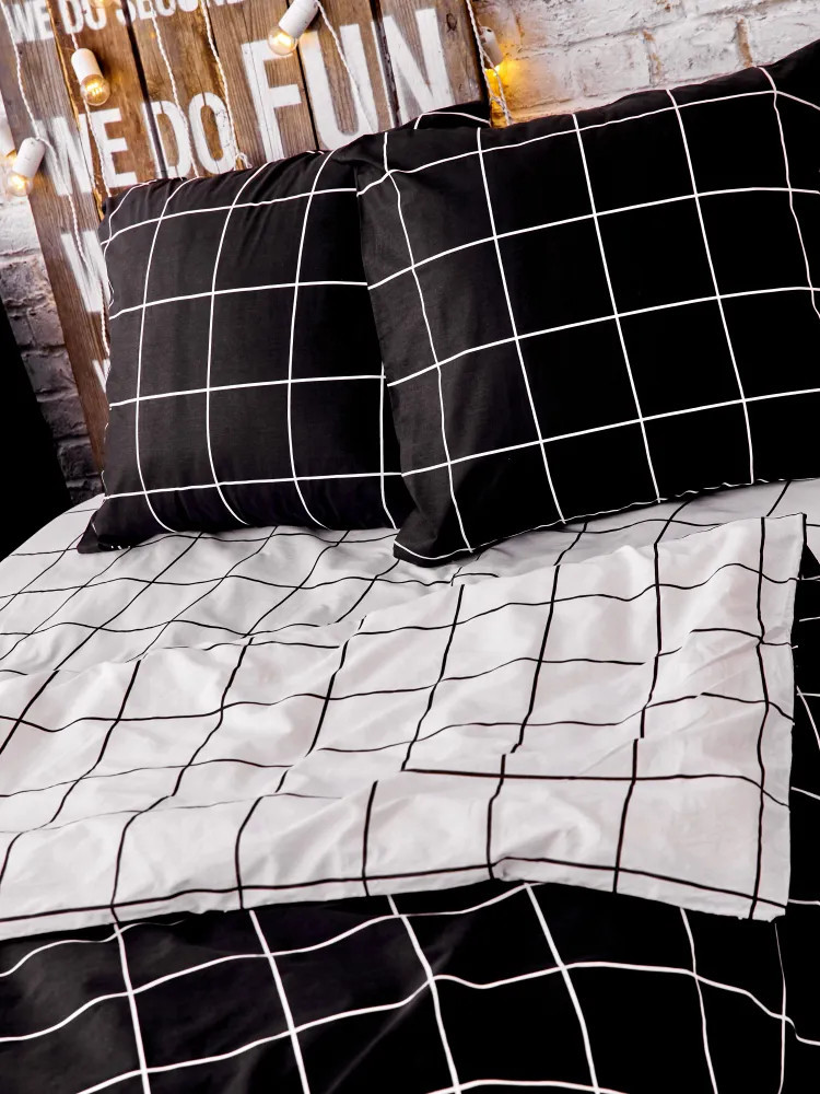 Комплект постельного белья «Grid paper black» | Grid paper | Crazy Getup | Фото 5