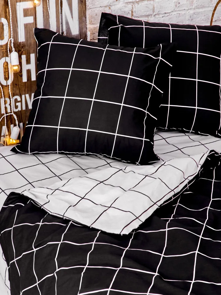 Комплект постельного белья «Grid paper black» | Grid paper | Crazy Getup | Фото 6