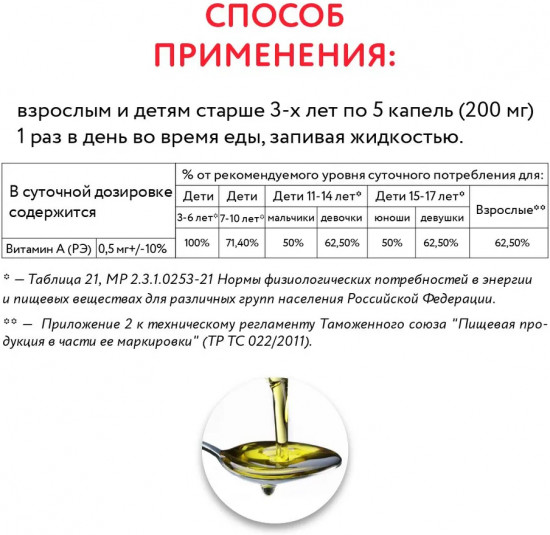Витамин А «Ретинола пальмитат»