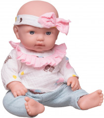 Игровой набор «Пупс с кроваткой-качалкой со столиком для кормления и игровыми предметами» - Фото 1